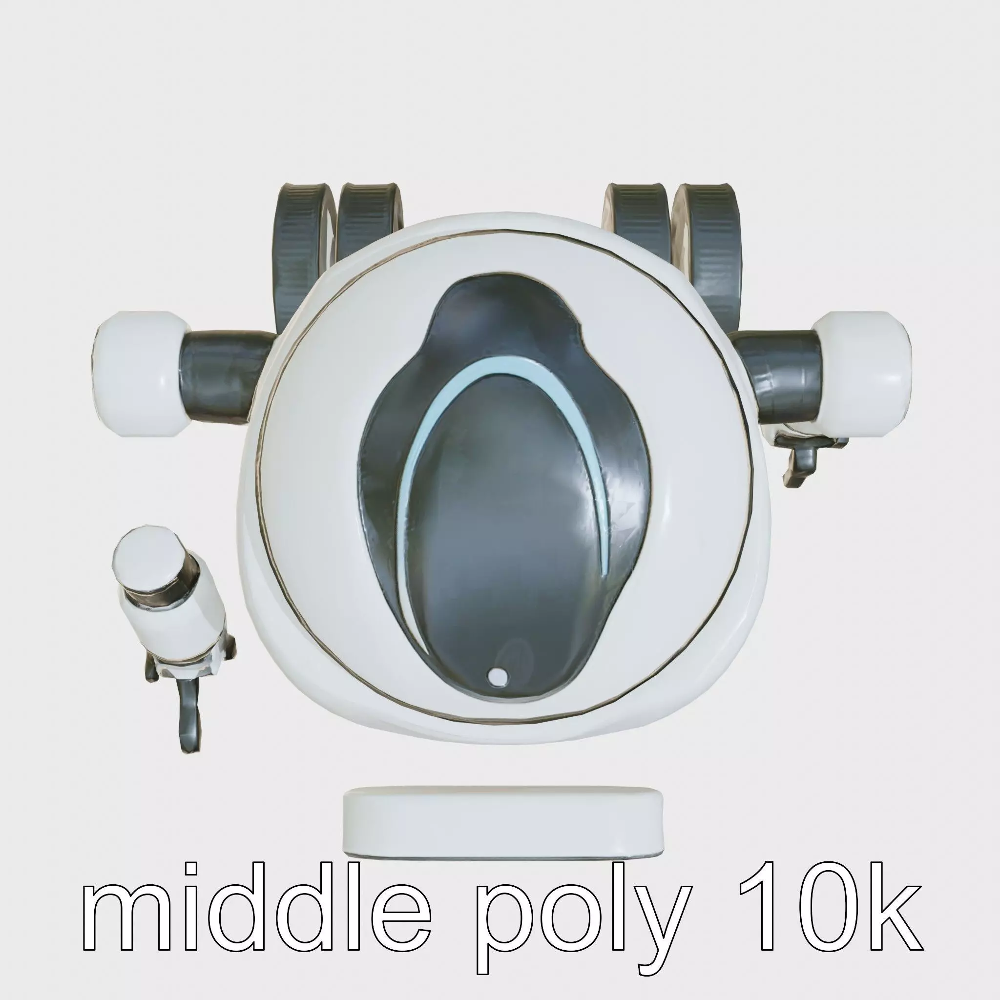 Friendly Household Assistant Robot with Interactive Features Low-poly 3D model_0