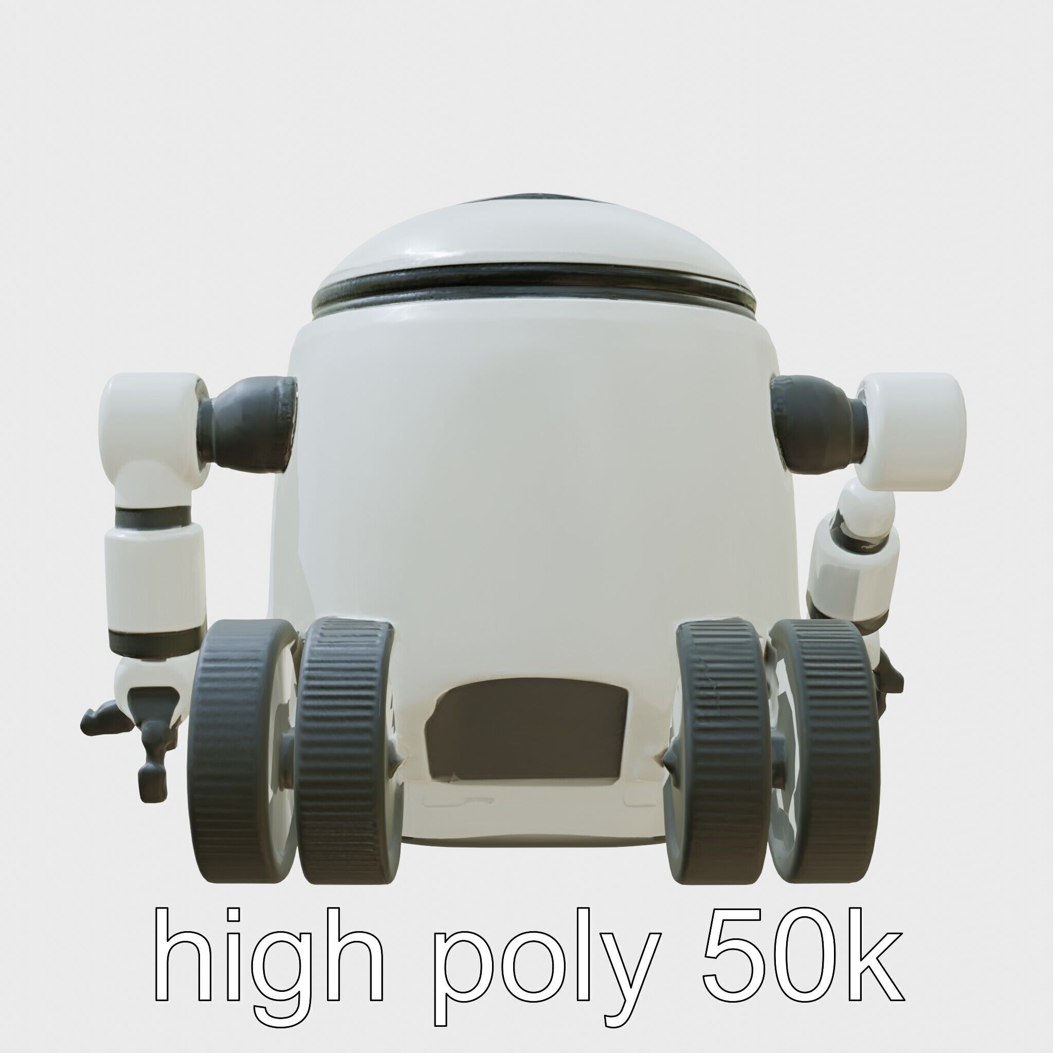 Friendly Household Assistant Robot with Interactive Features Low-poly 3D model_5