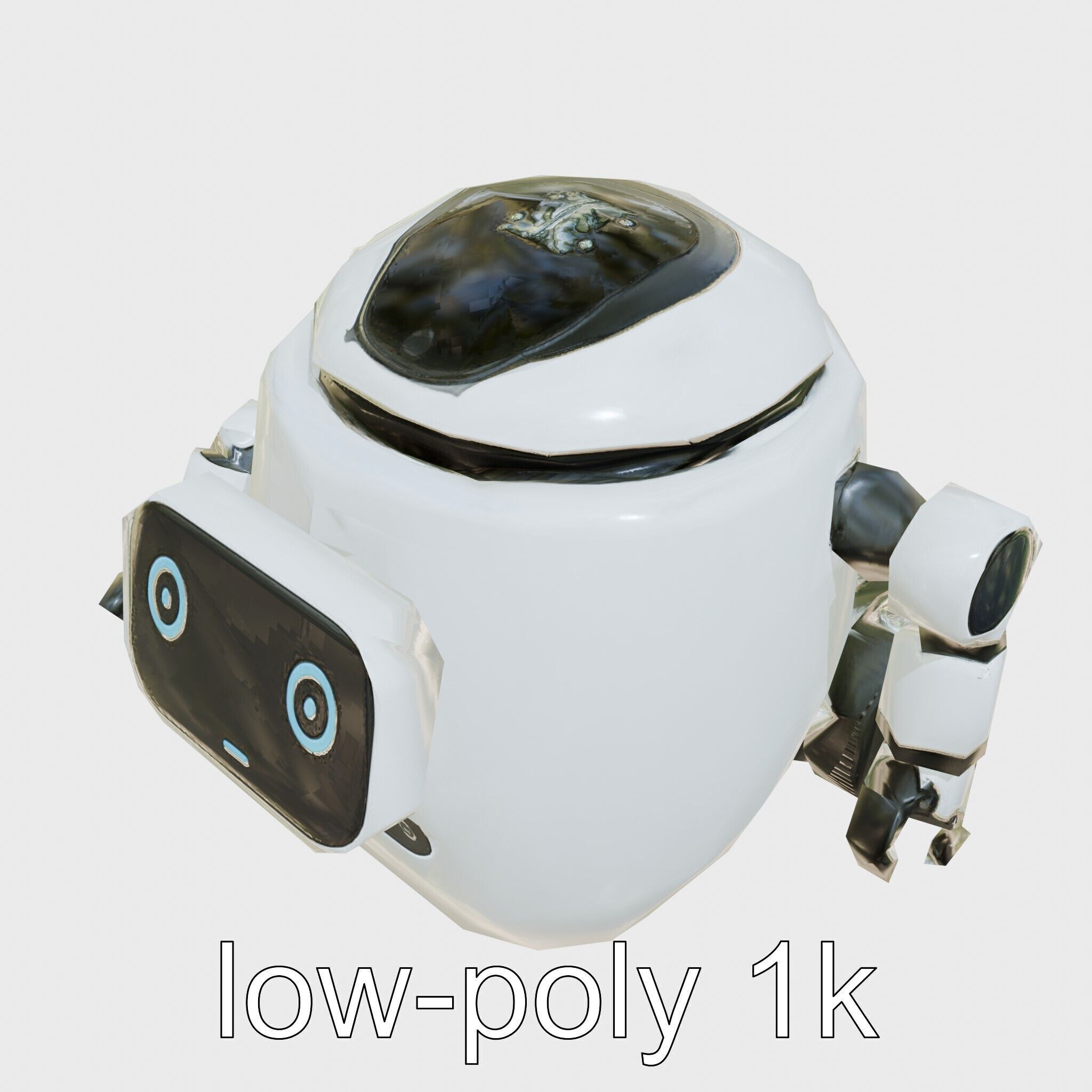 Friendly Household Assistant Robot with Interactive Features Low-poly 3D model_14