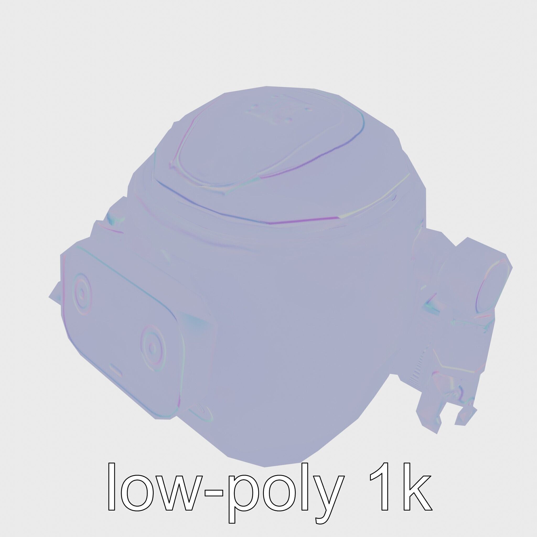 Friendly Household Assistant Robot with Interactive Features Low-poly 3D model_21