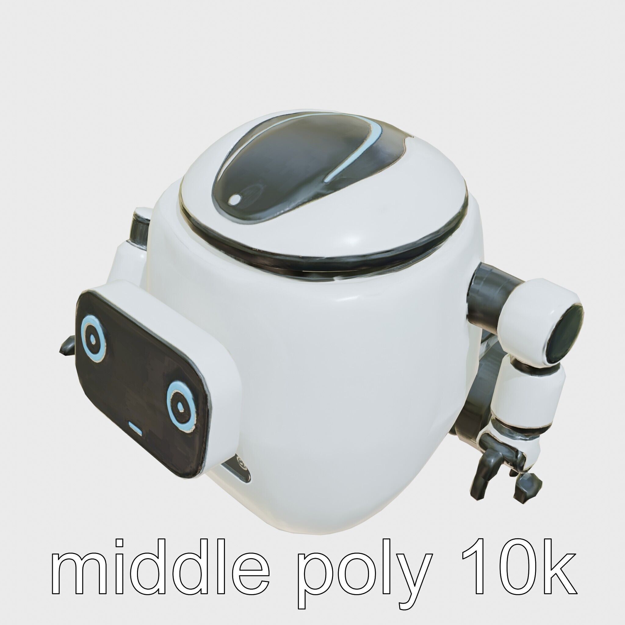 Friendly Household Assistant Robot with Interactive Features Low-poly 3D model_19