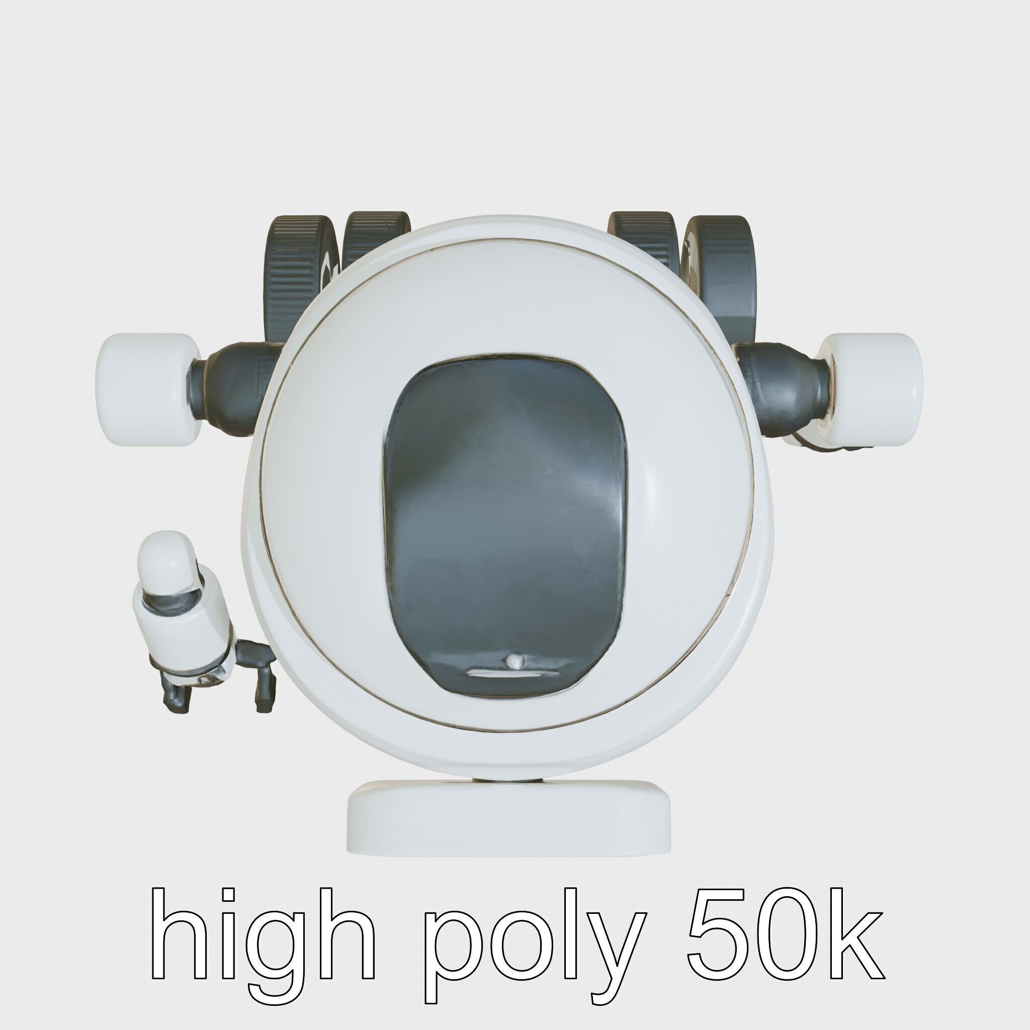 Friendly Household Assistant Robot with Interactive Features Low-poly 3D model_18