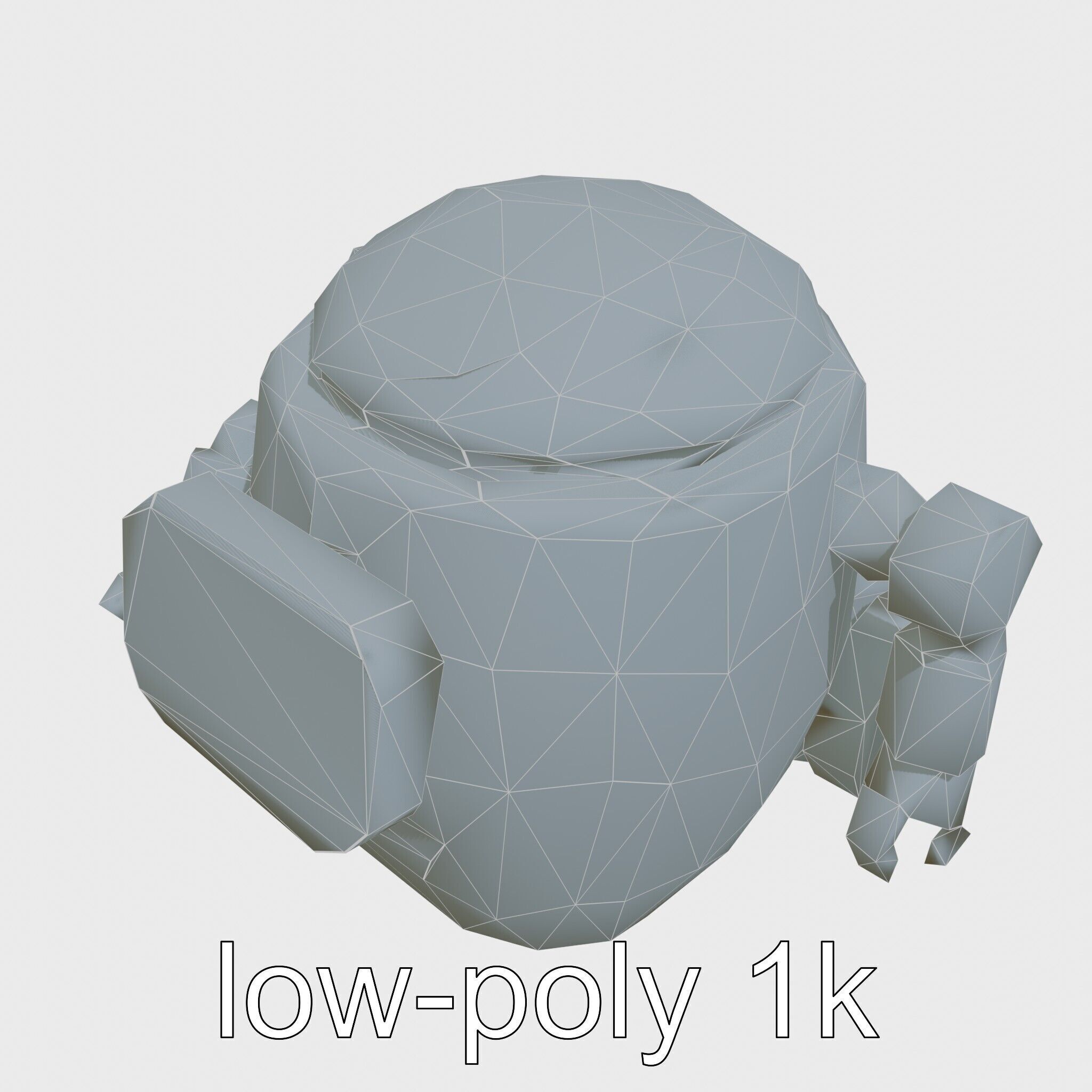 Friendly Household Assistant Robot with Interactive Features Low-poly 3D model_25