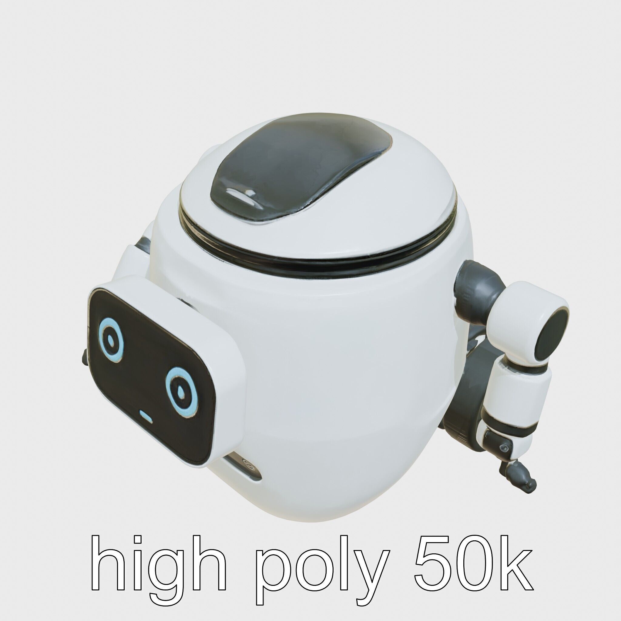 Friendly Household Assistant Robot with Interactive Features Low-poly 3D model_11