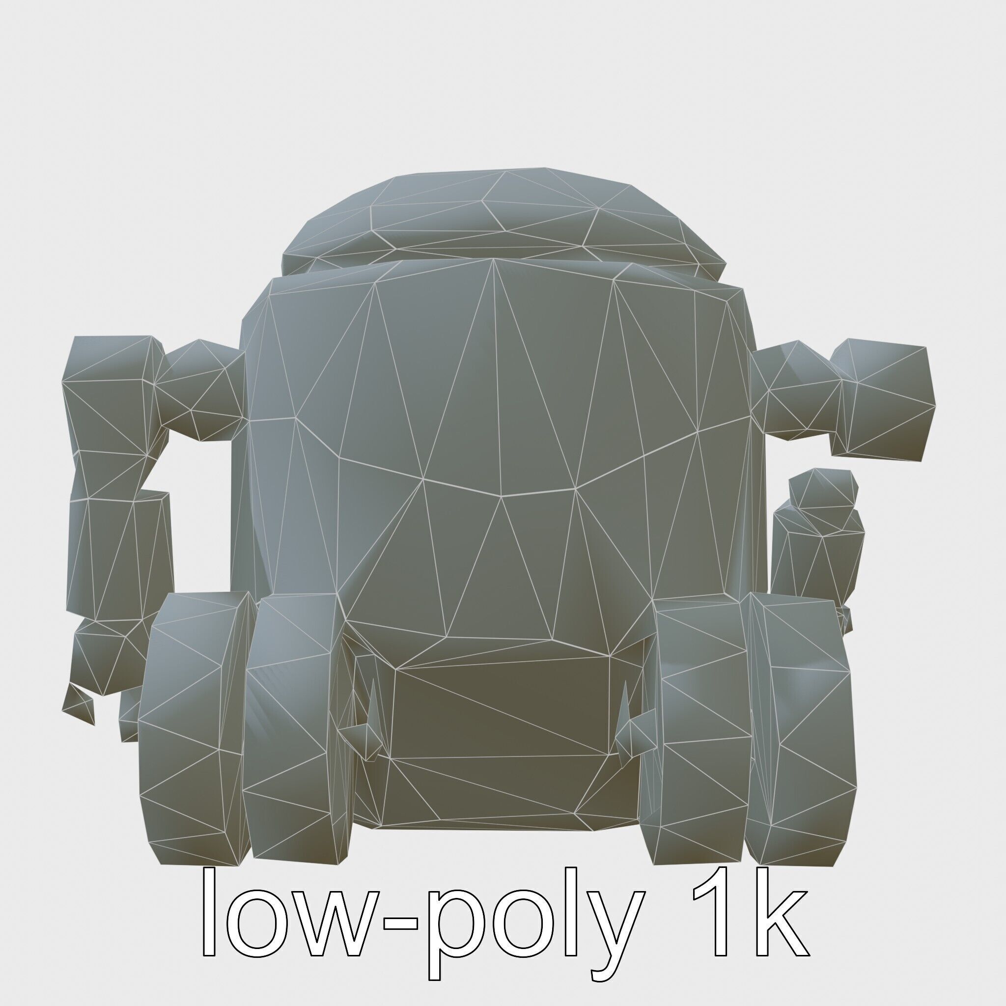 Friendly Household Assistant Robot with Interactive Features Low-poly 3D model_10