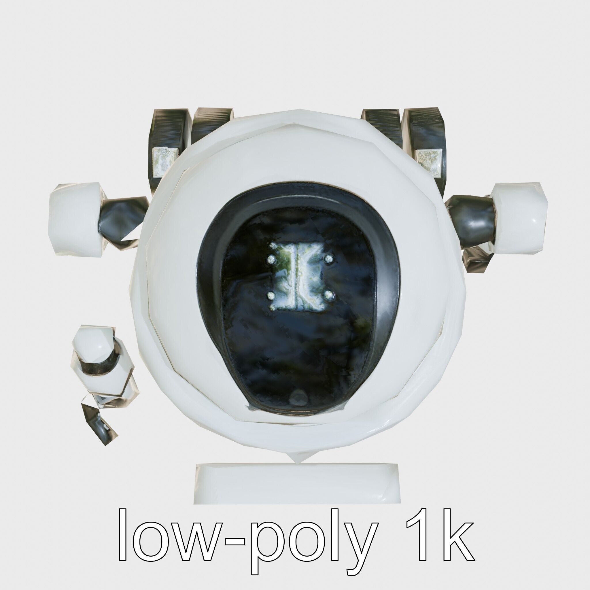 Friendly Household Assistant Robot with Interactive Features Low-poly 3D model_27