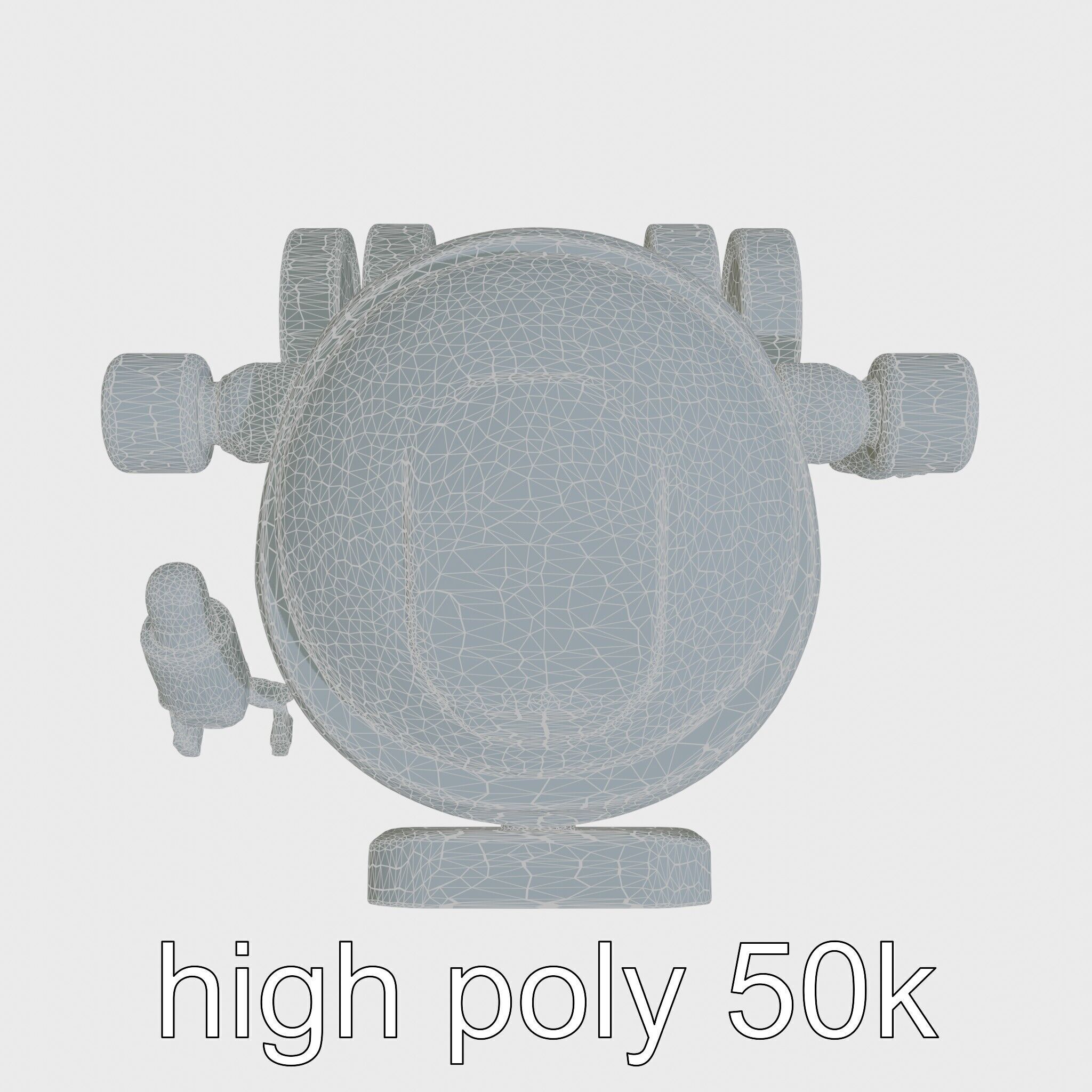 Friendly Household Assistant Robot with Interactive Features Low-poly 3D model_29