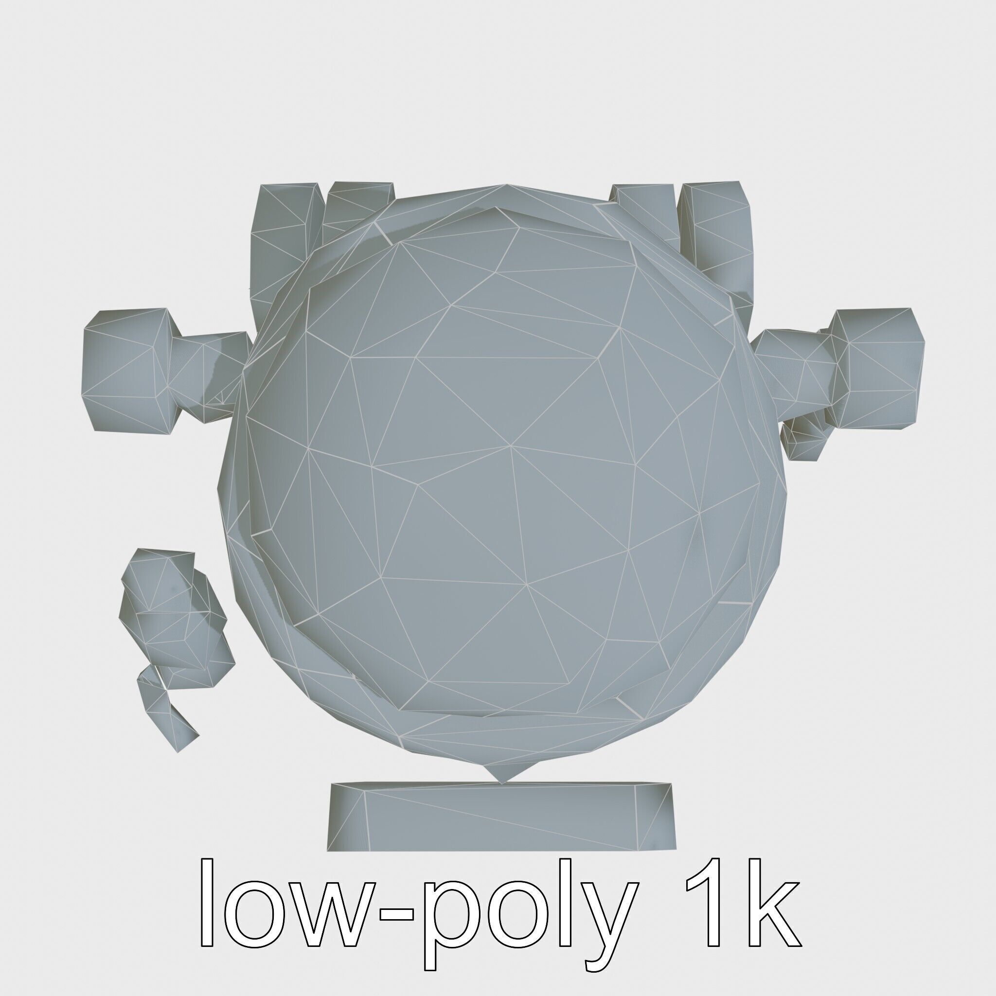 Friendly Household Assistant Robot with Interactive Features Low-poly 3D model_32