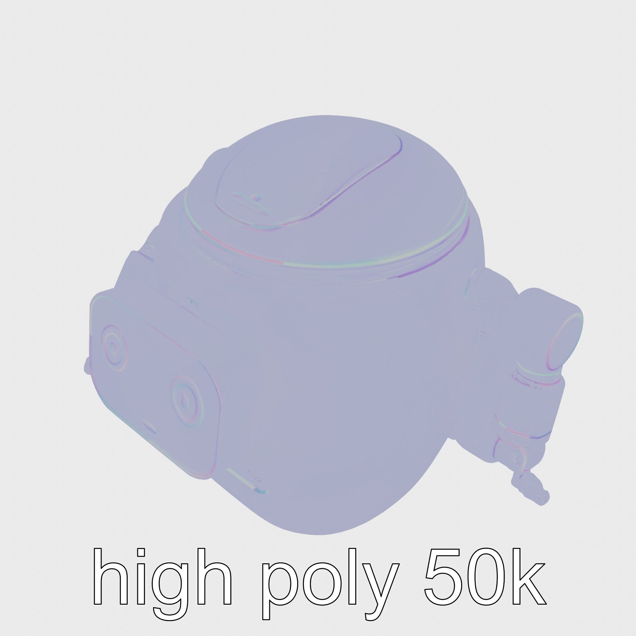 Friendly Household Assistant Robot with Interactive Features Low-poly 3D model_13