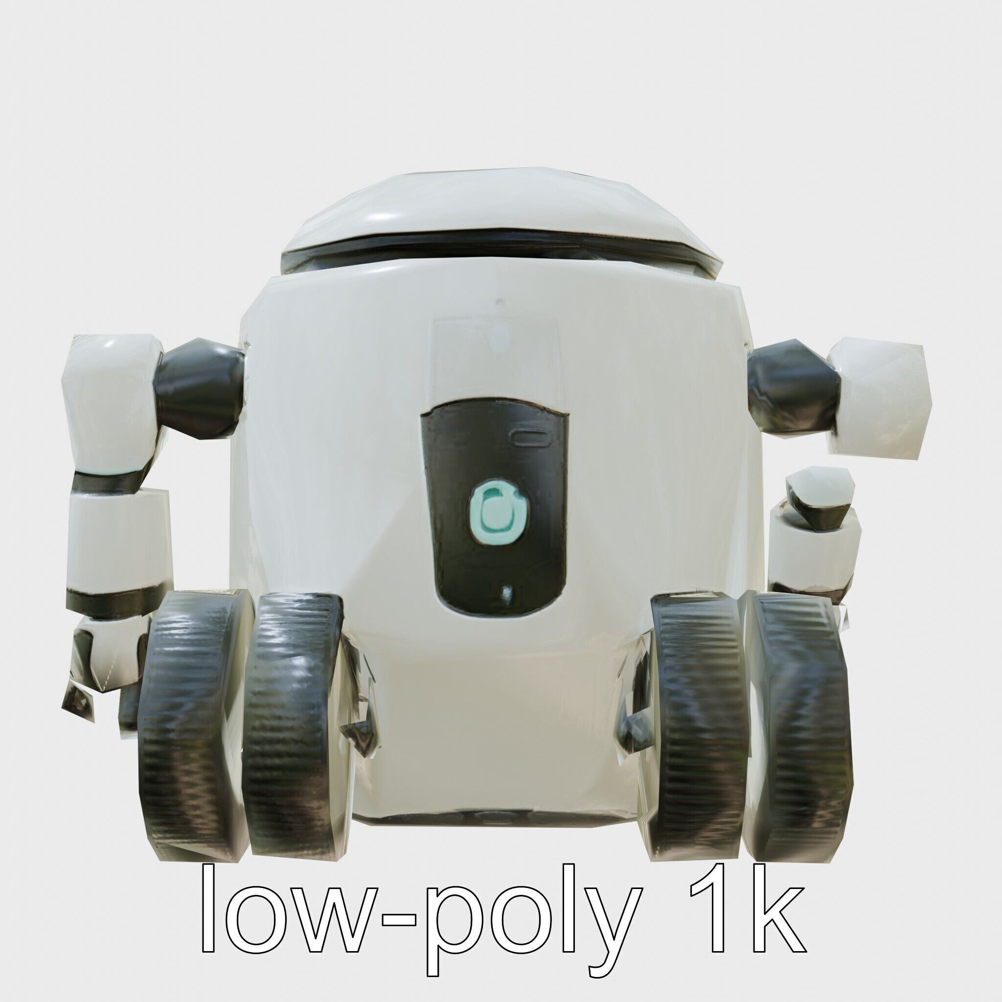 Friendly Household Assistant Robot with Interactive Features Low-poly 3D model_7