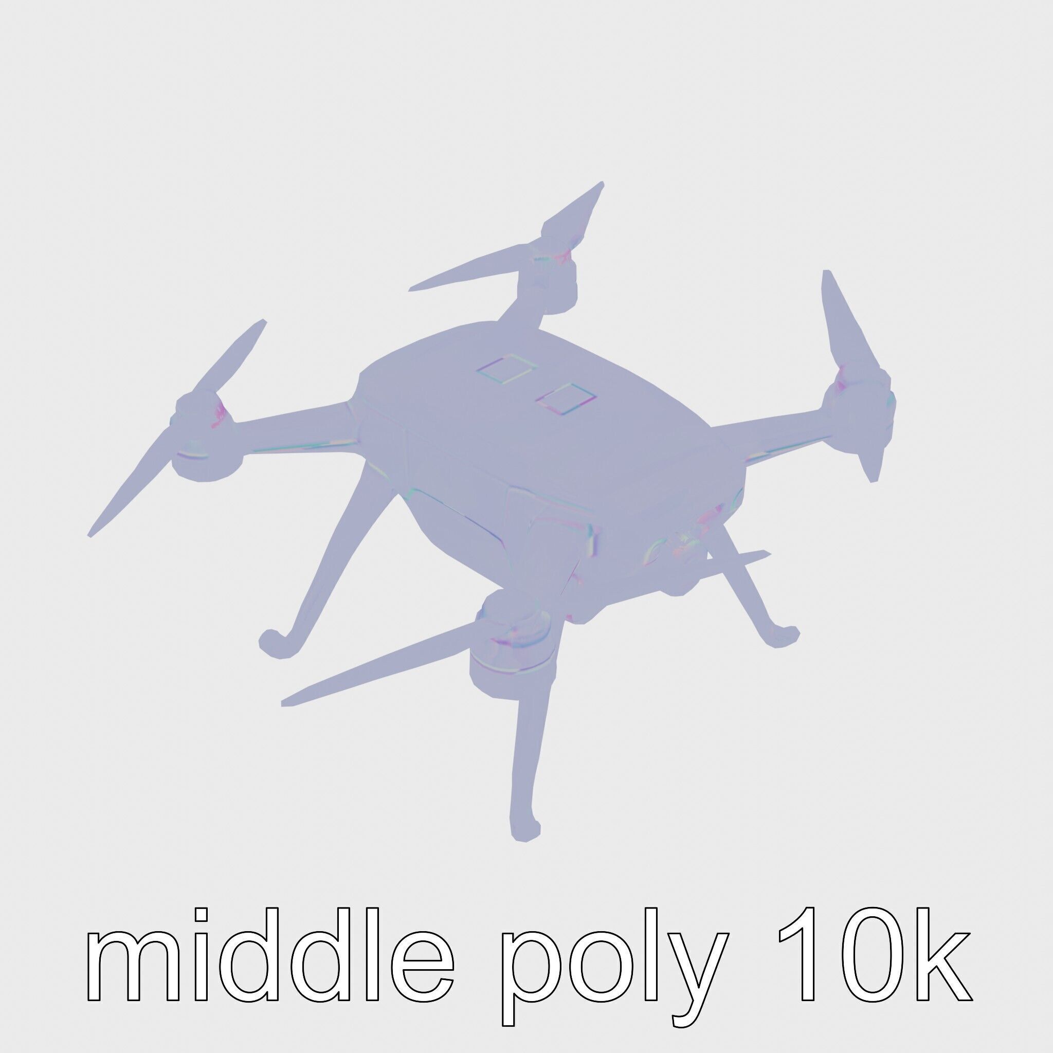 Security Drone SafeRobo Flying Surveillance Robot Low-poly 3D model_30