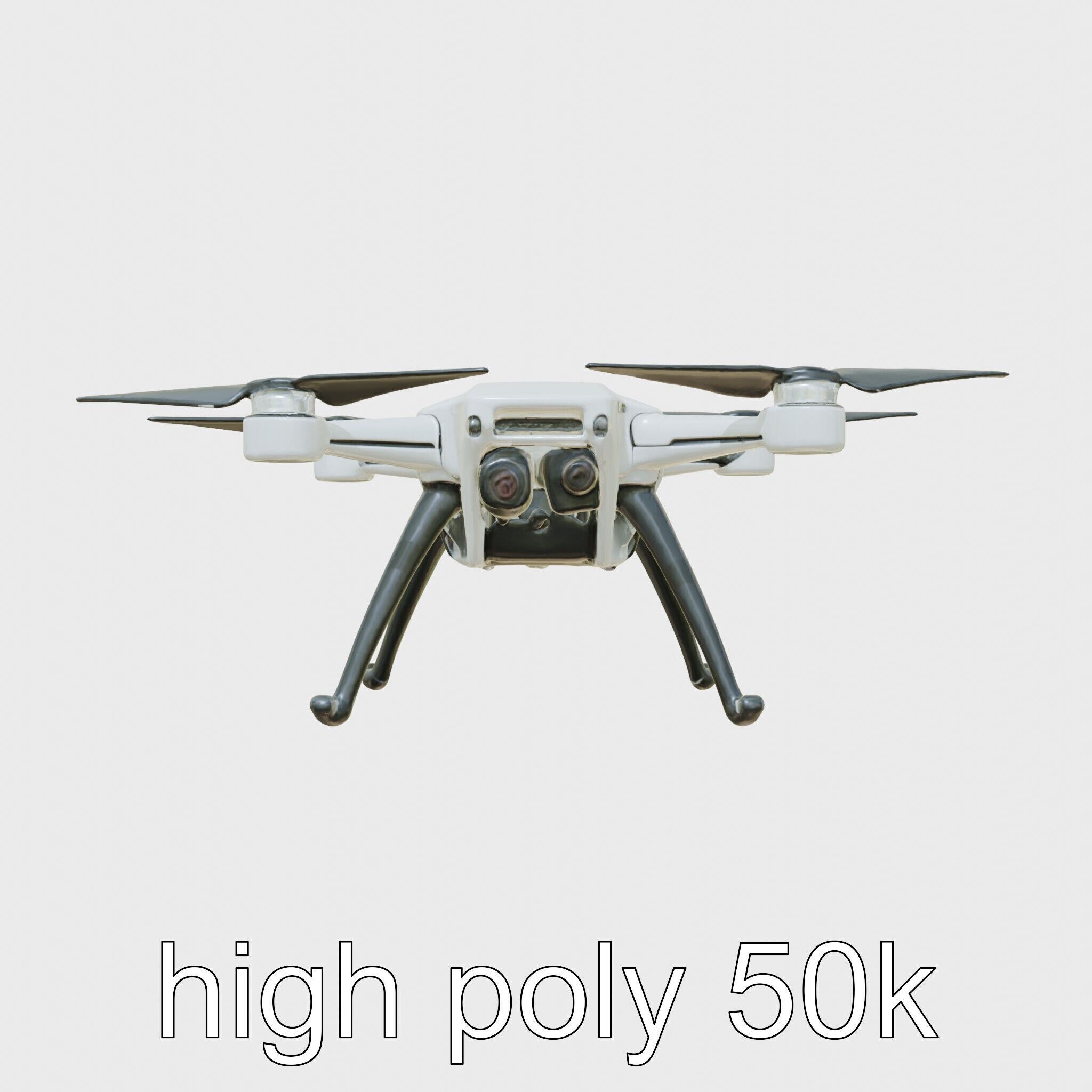Security Drone SafeRobo Flying Surveillance Robot Low-poly 3D model_33