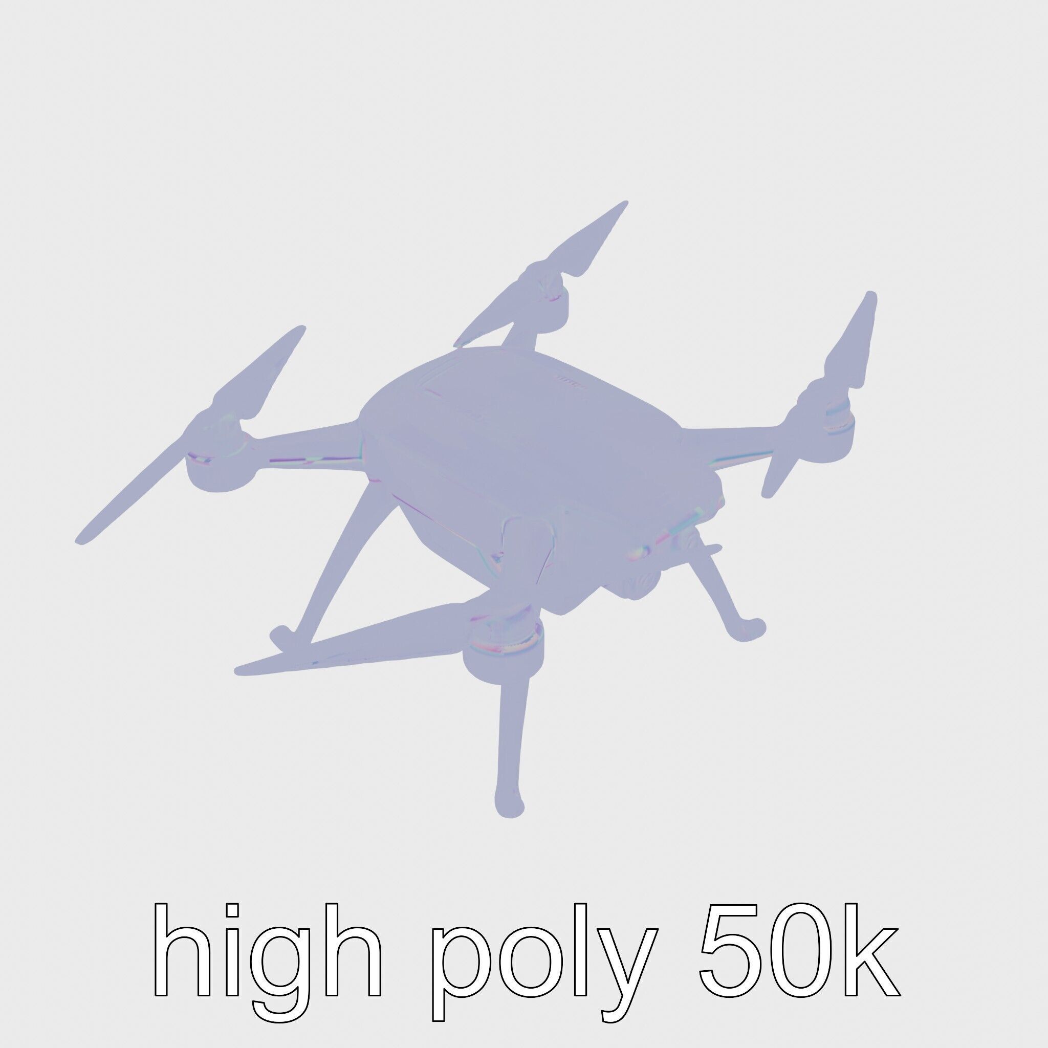 Security Drone SafeRobo Flying Surveillance Robot Low-poly 3D model_14