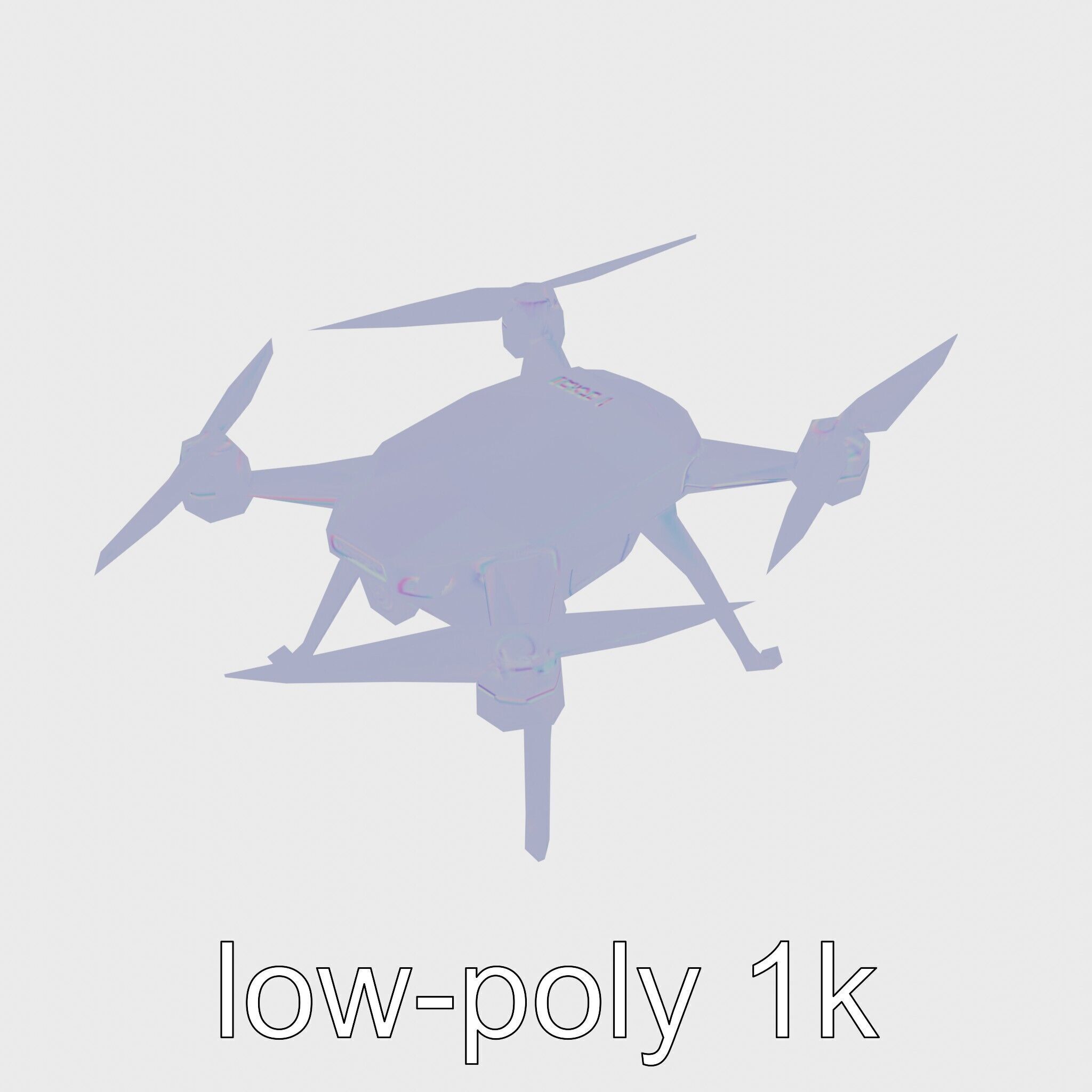 Security Drone SafeRobo Flying Surveillance Robot Low-poly 3D model_16