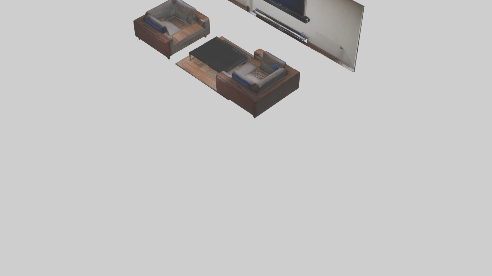 Entertainment Room Low-poly 3D model_5