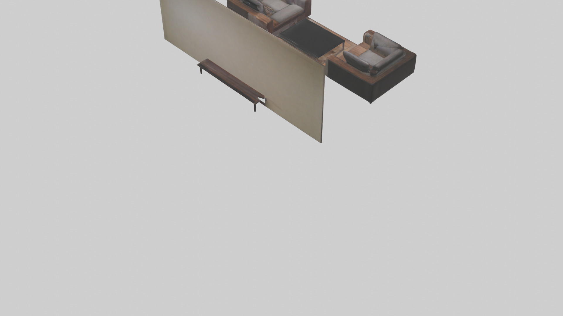 Entertainment Room Low-poly 3D model_4