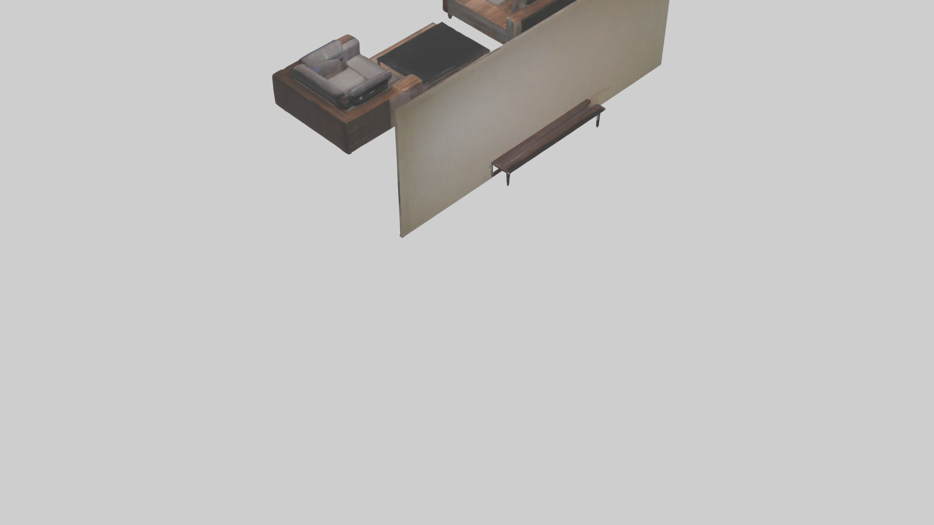 Entertainment Room Low-poly 3D model_3