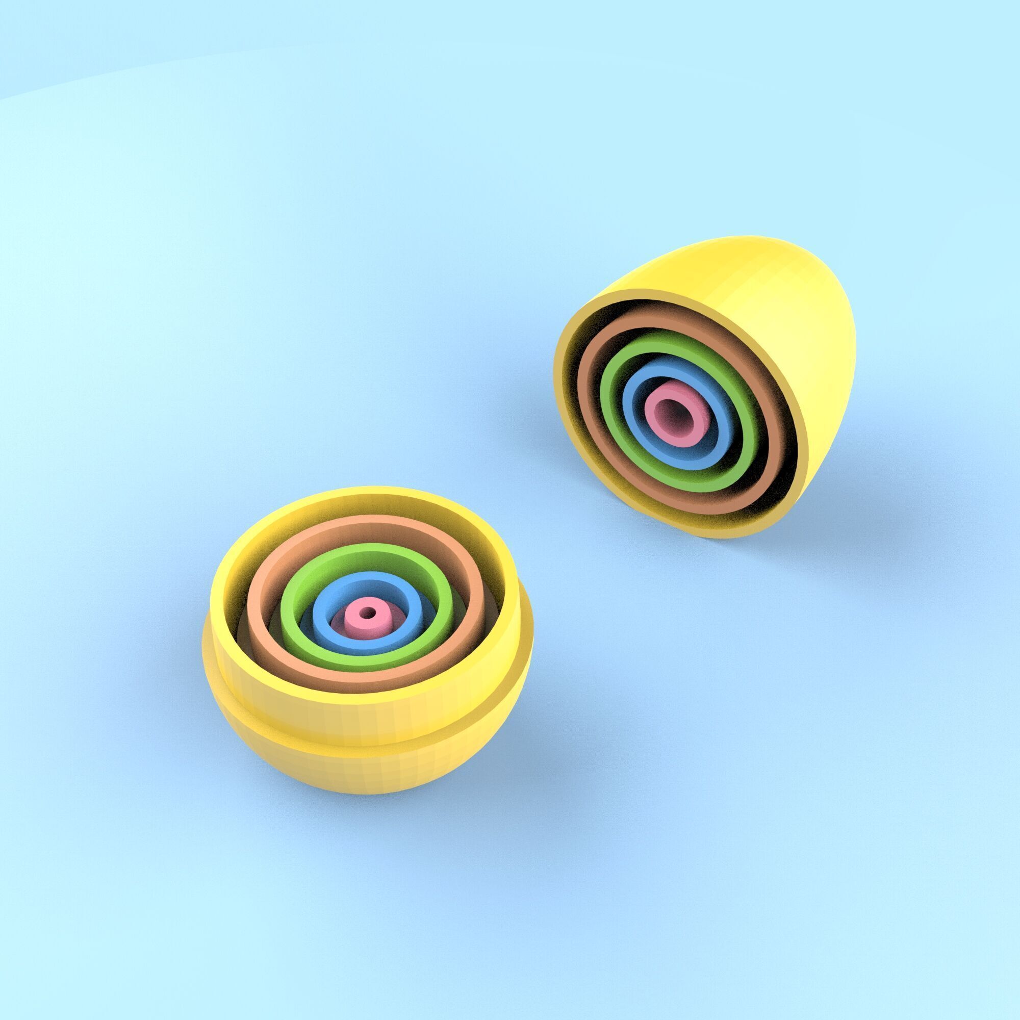 Easter Matryoshka Eggs - 5 Eggs - 10 pcs - Set 3D print model_6