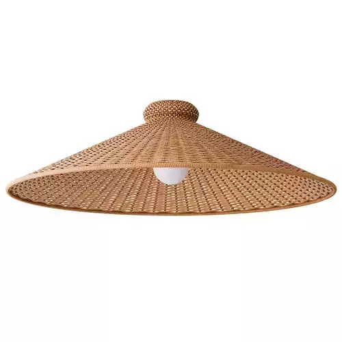 Tisse Oversized Woven Rattan Flush Mount Light