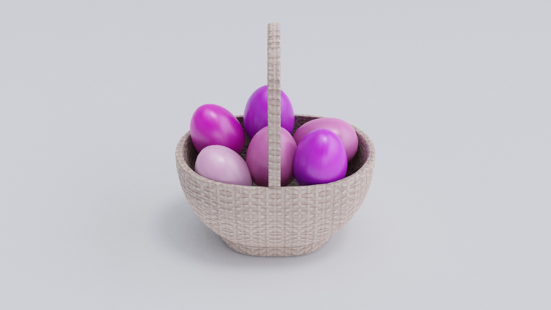 Easter Basket Low-poly 3D model_1