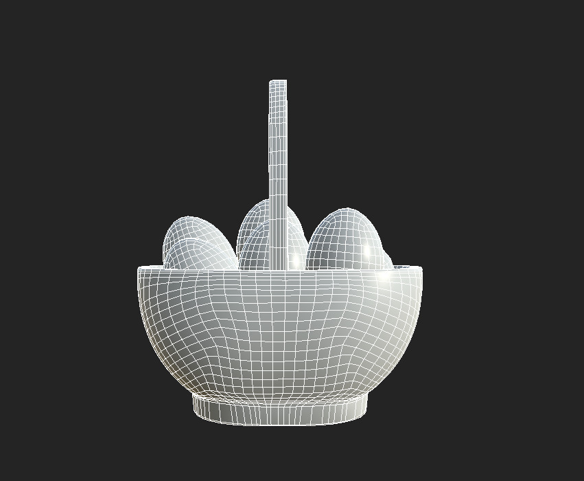 Easter Basket Low-poly 3D model_3