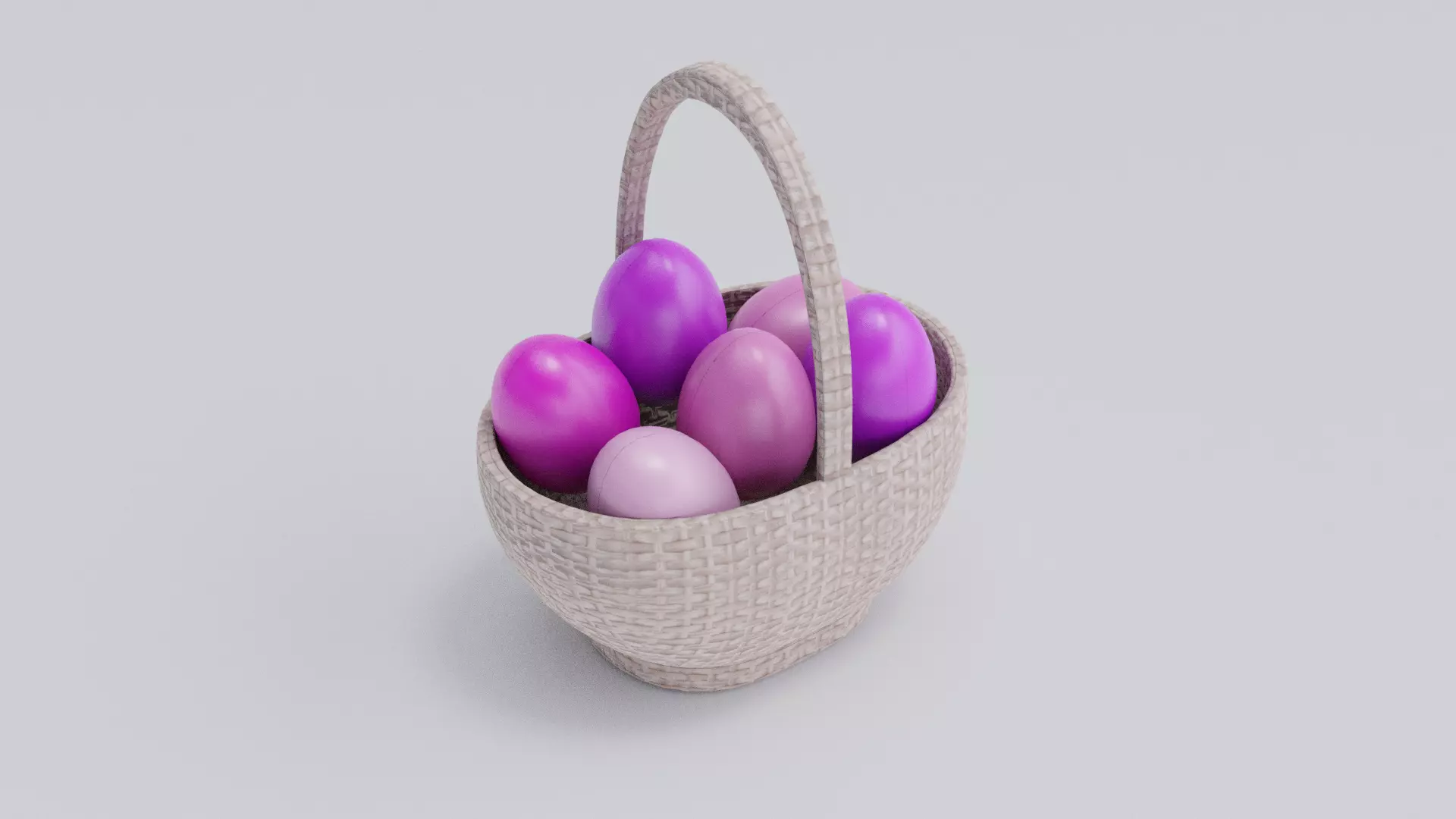 Easter Basket Low-poly 3D model_0