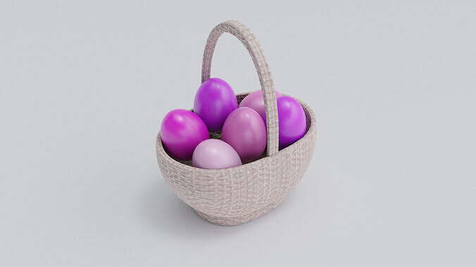 Easter Basket Low-poly 3D model