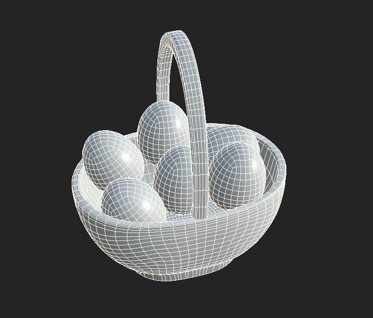 Easter Basket Low-poly 3D model_4
