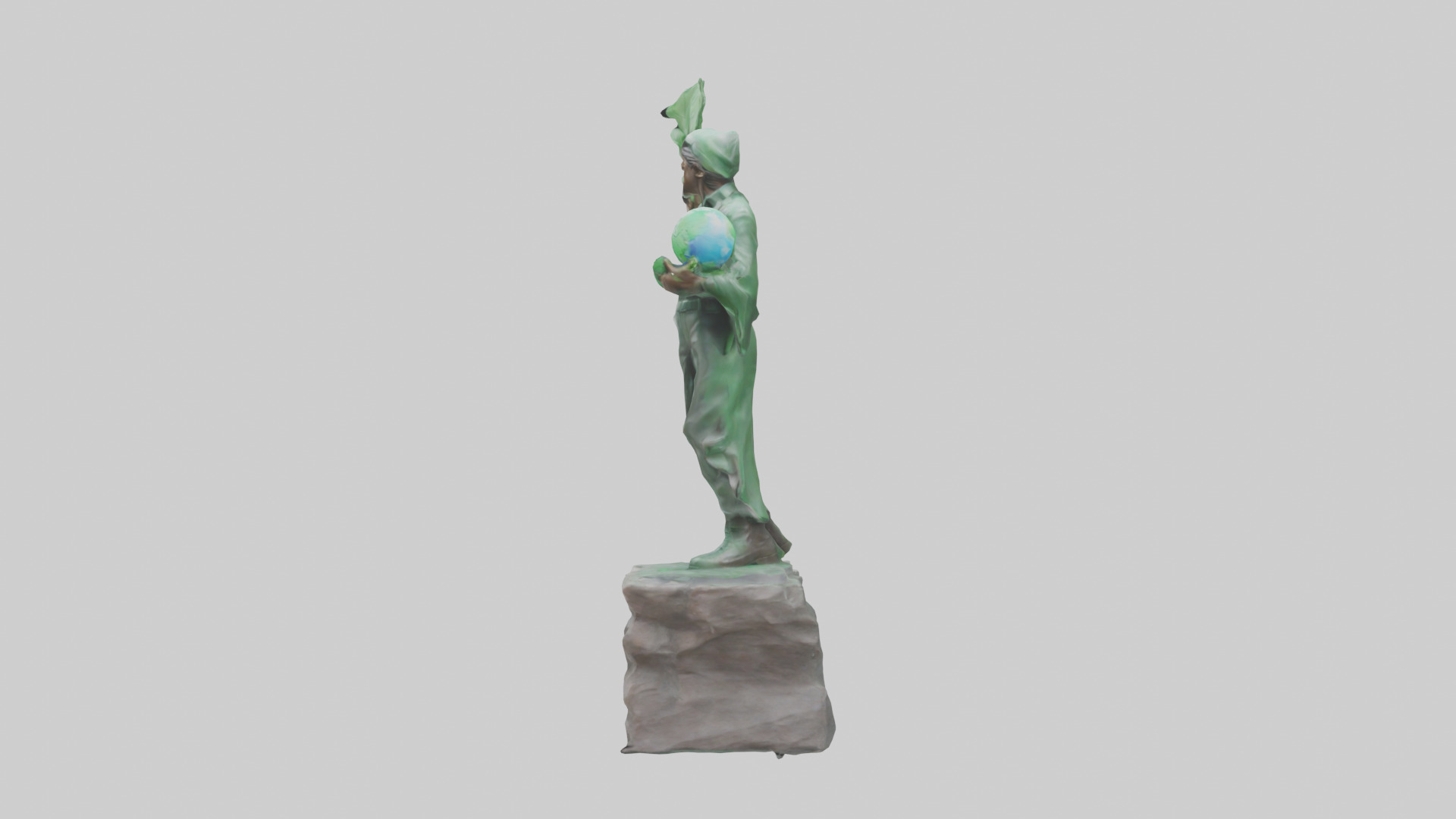 Environmental Stewardship Hero Statue model Low-poly 3D model_12