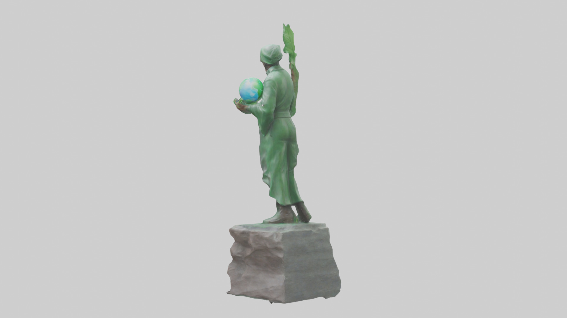 Environmental Stewardship Hero Statue model Low-poly 3D model_1