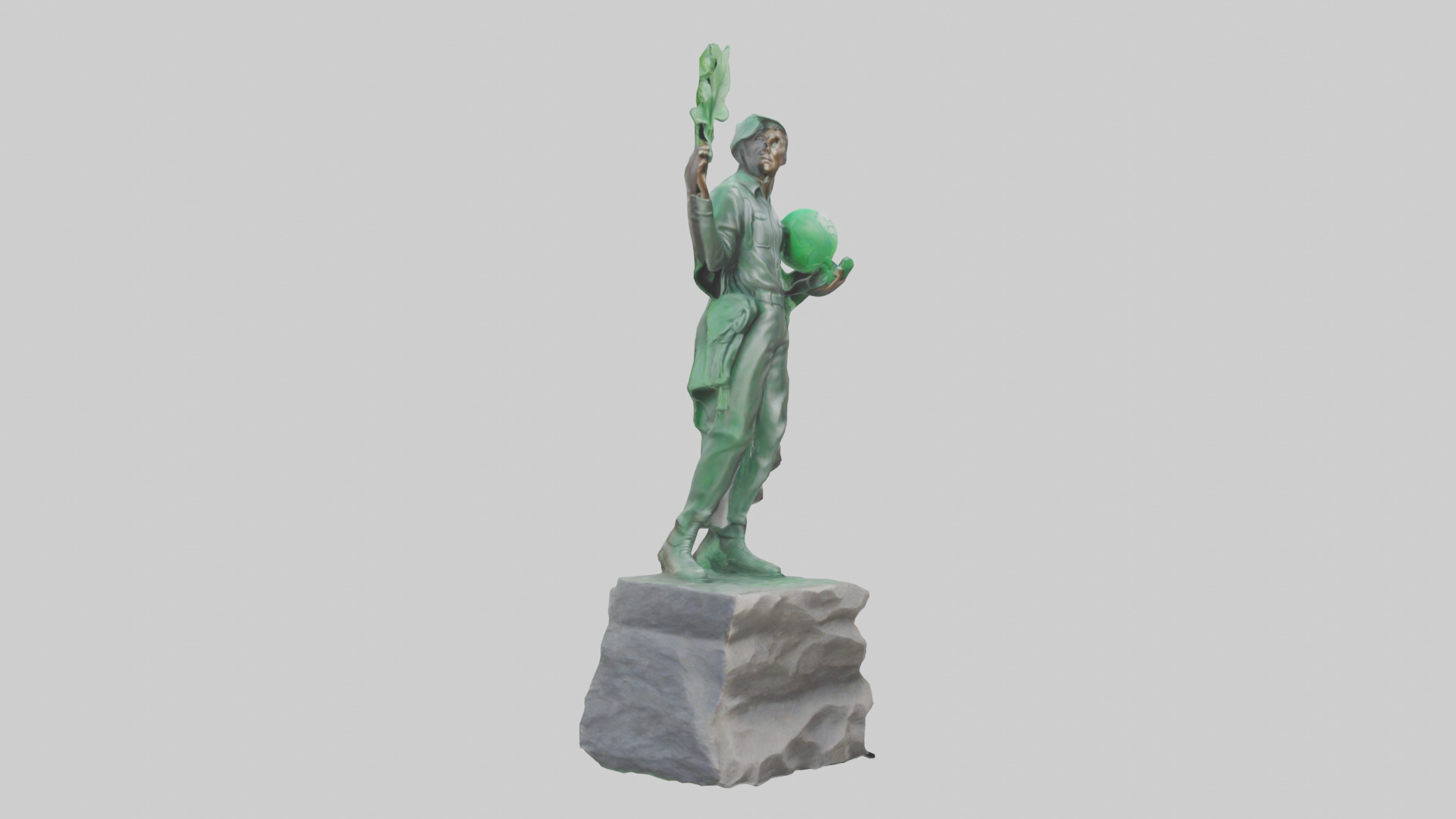 Environmental Stewardship Hero Statue model Low-poly 3D model_7