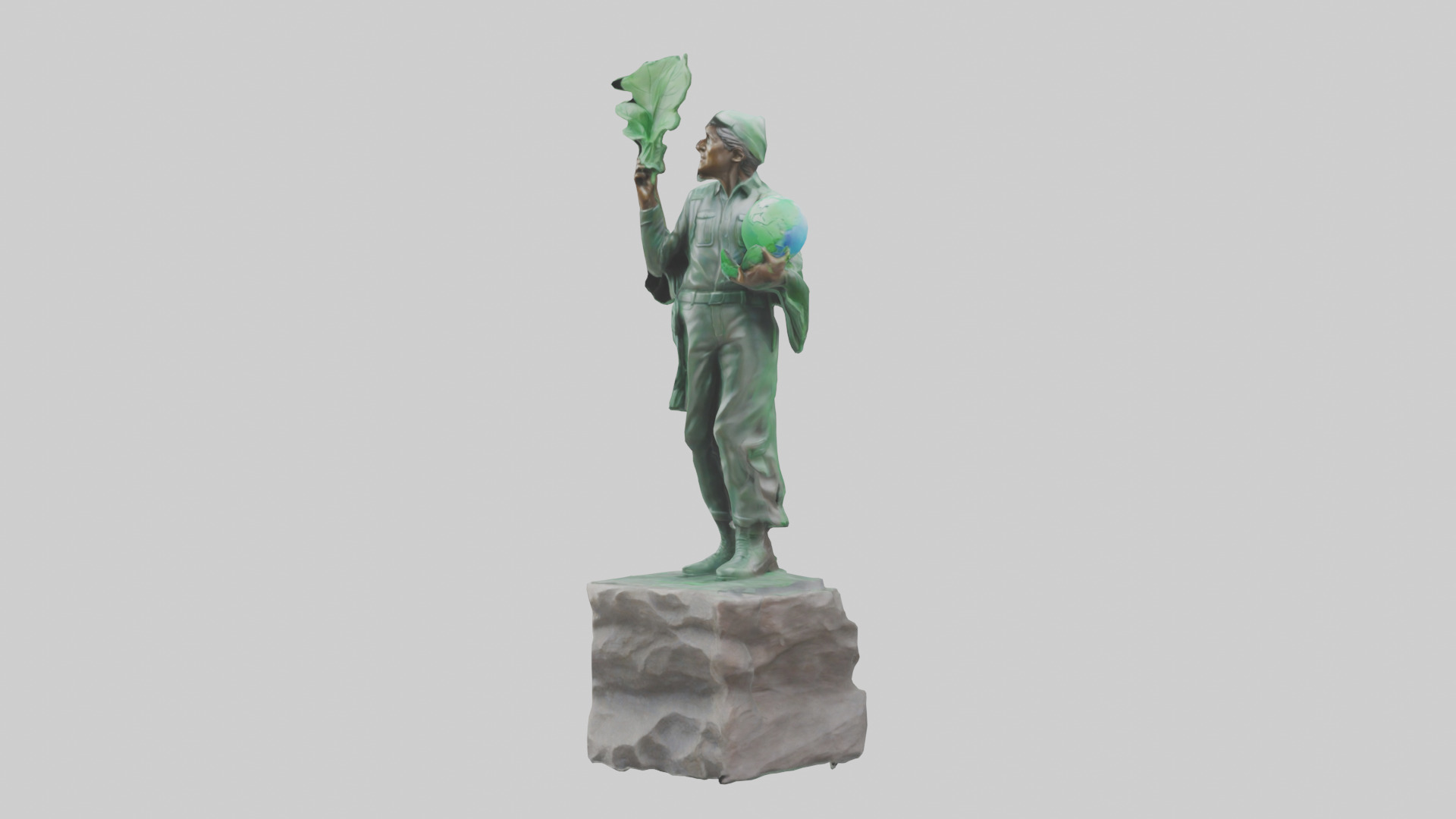 Environmental Stewardship Hero Statue model Low-poly 3D model_8