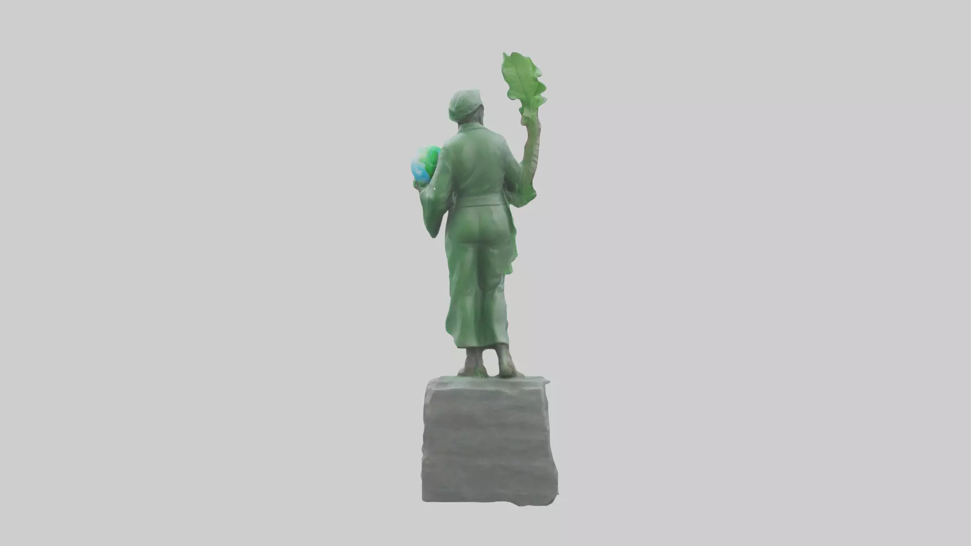 Environmental Stewardship Hero Statue model Low-poly 3D model_0