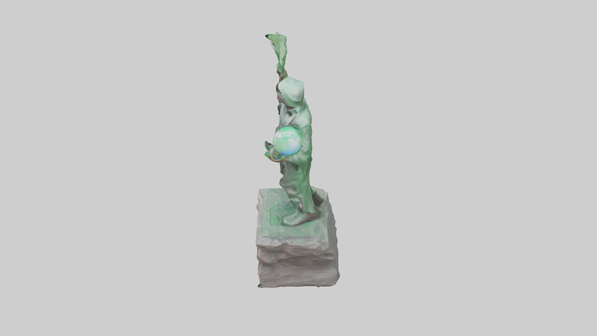 Environmental Stewardship Hero Statue model Low-poly 3D model_17