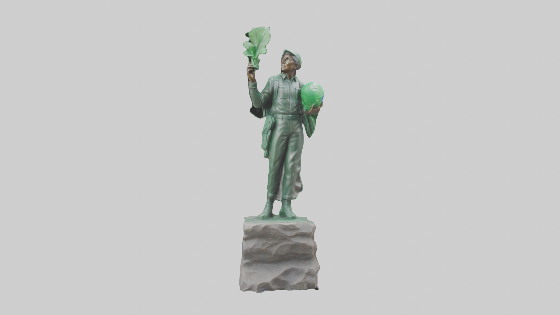 Environmental Stewardship Hero Statue model Low-poly 3D model_9