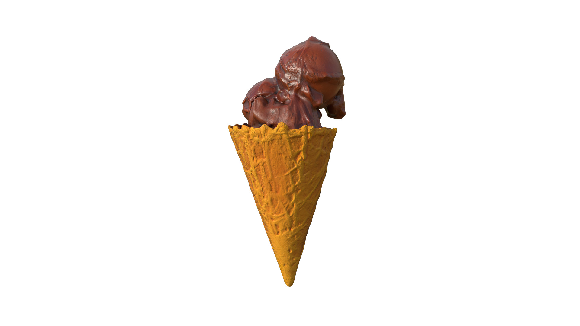 Chocolate Ice Cream Low-poly 3D model_8