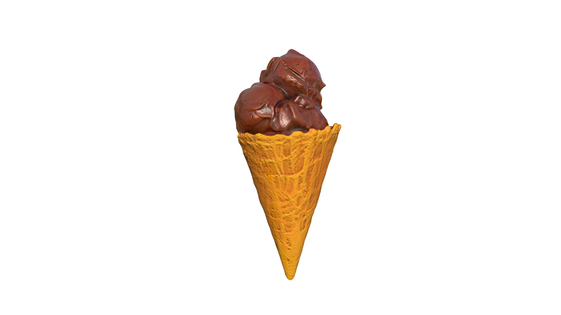 Chocolate Ice Cream Low-poly 3D model_1