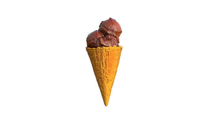 Chocolate Ice Cream Low-poly 3D model 4