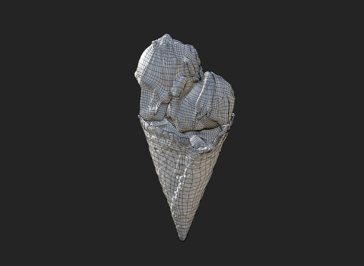 Chocolate Ice Cream Low-poly 3D model_17