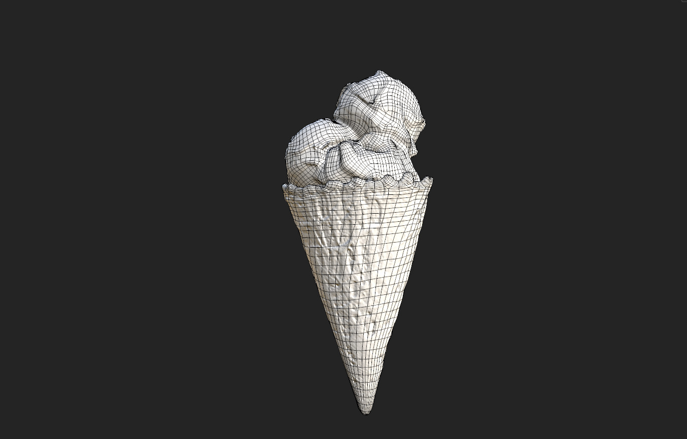 Chocolate Ice Cream Low-poly 3D model_15