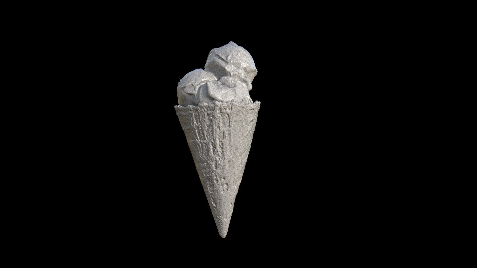 Chocolate Ice Cream Low-poly 3D model_6