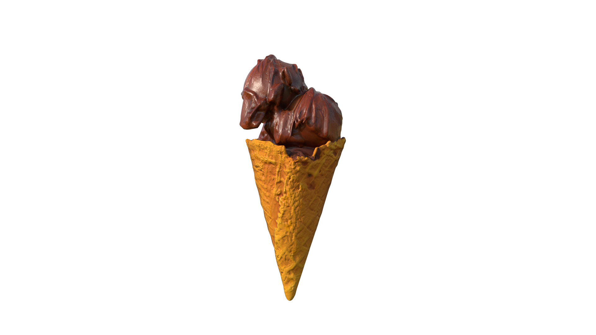 Chocolate Ice Cream Low-poly 3D model_11