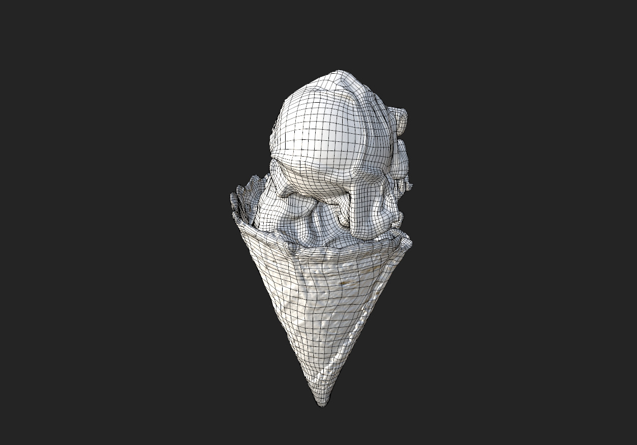 Chocolate Ice Cream Low-poly 3D model_18