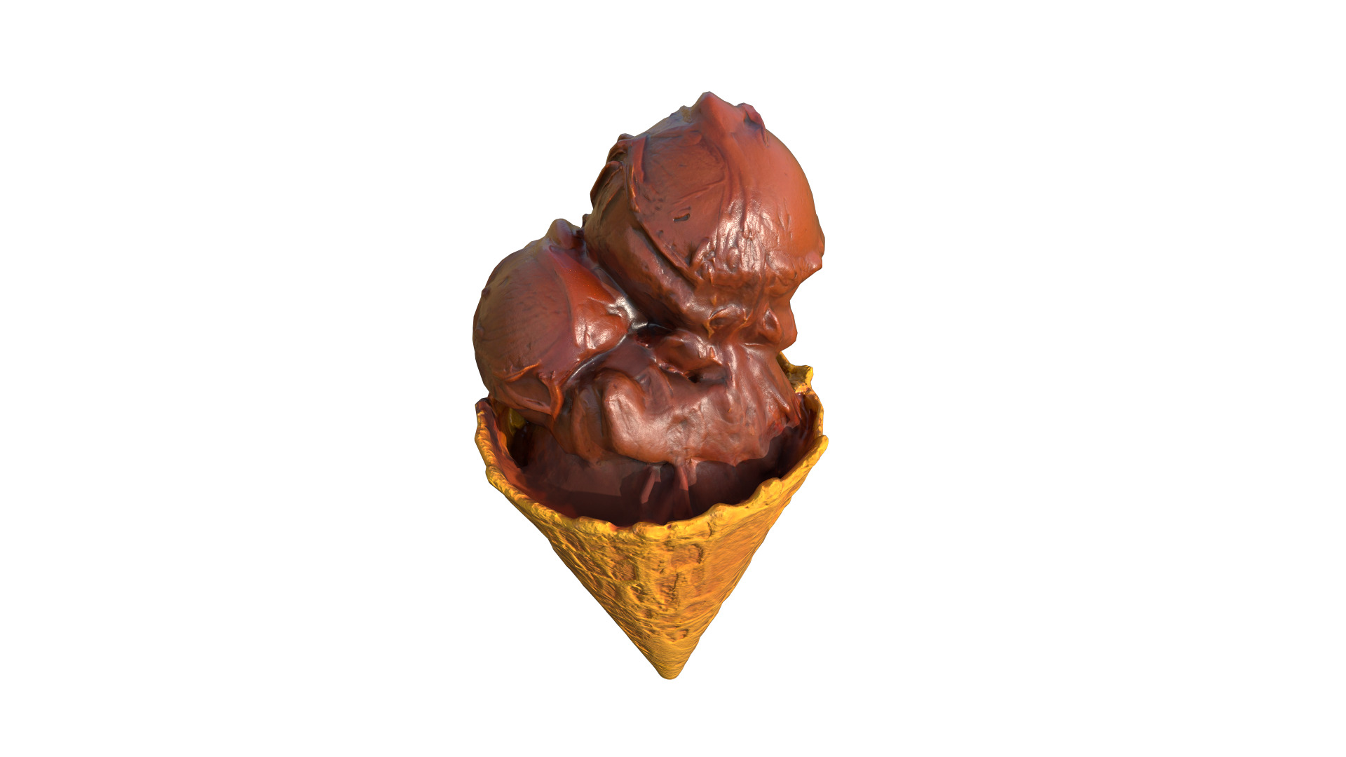 Chocolate Ice Cream Low-poly 3D model_7