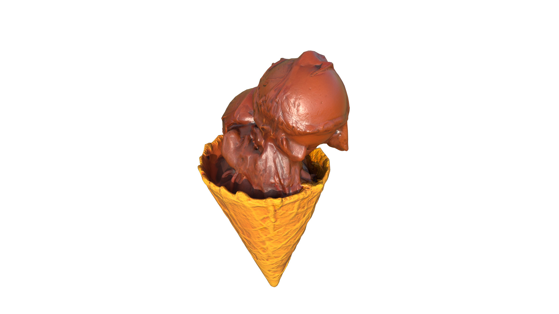Chocolate Ice Cream Low-poly 3D model_12