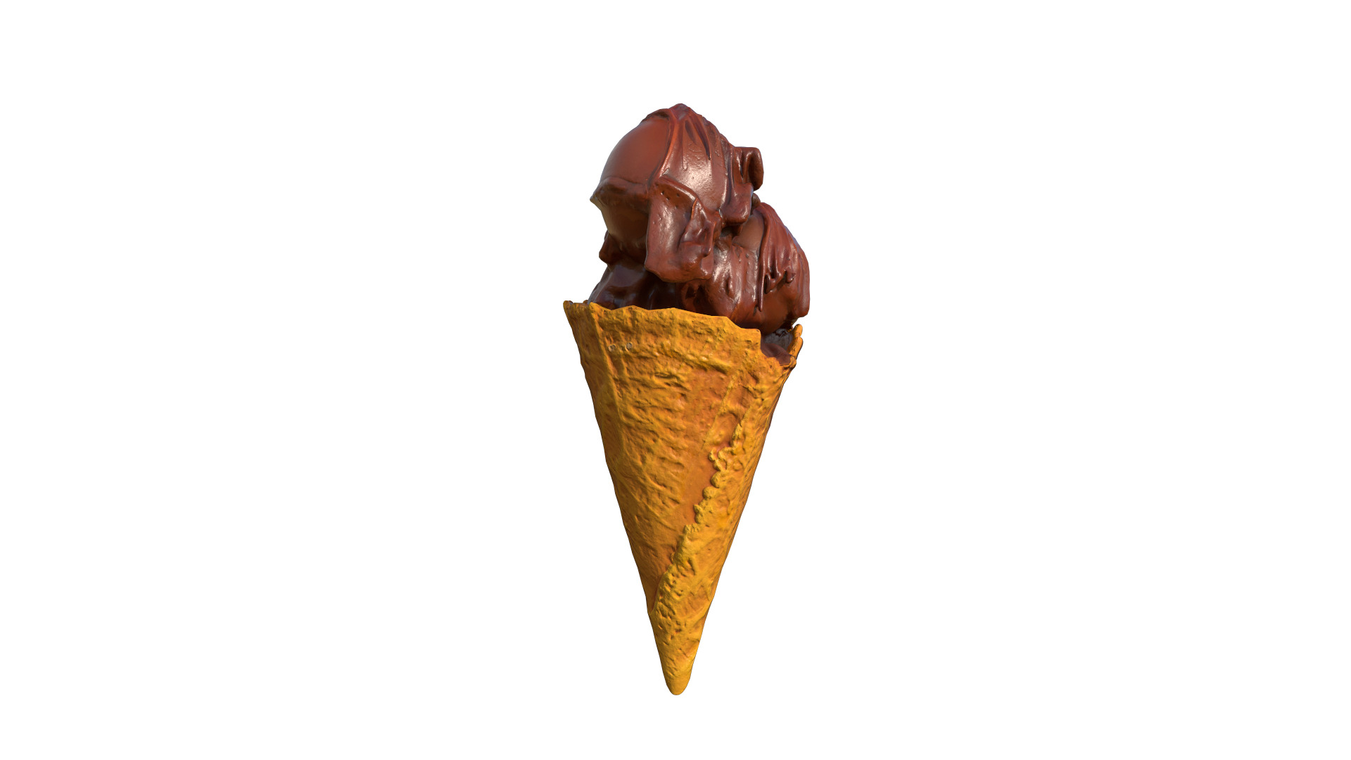 Chocolate Ice Cream Low-poly 3D model_10