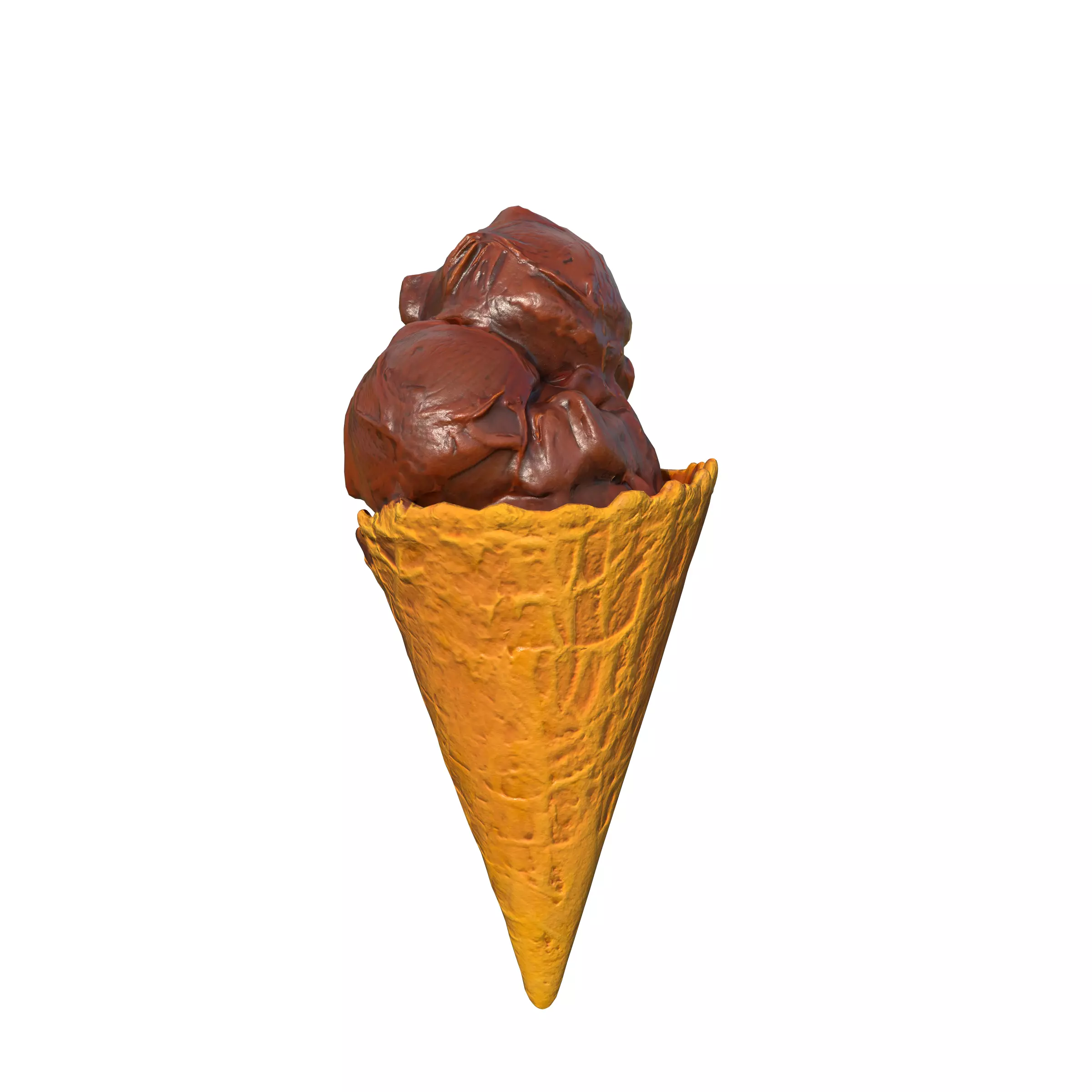 Chocolate Ice Cream Low-poly 3D model_0