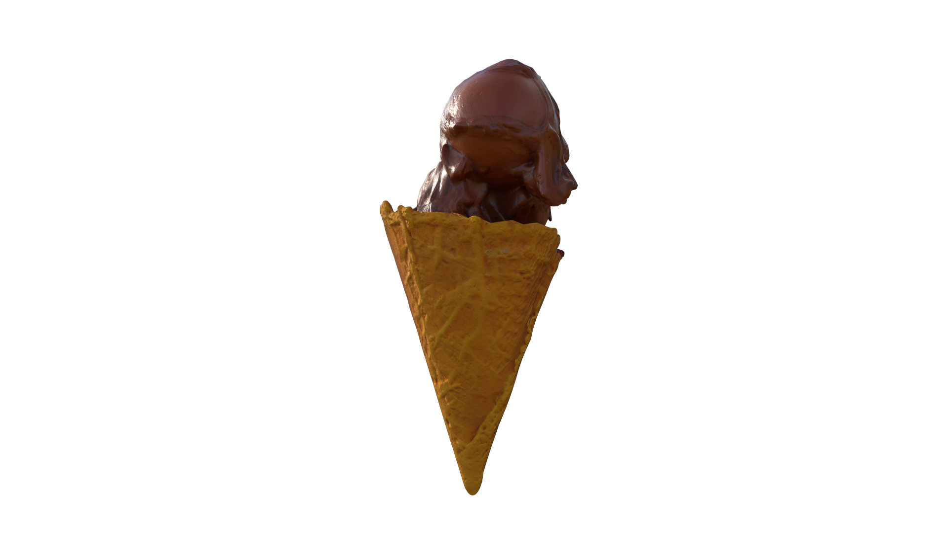 Chocolate Ice Cream Low-poly 3D model_9