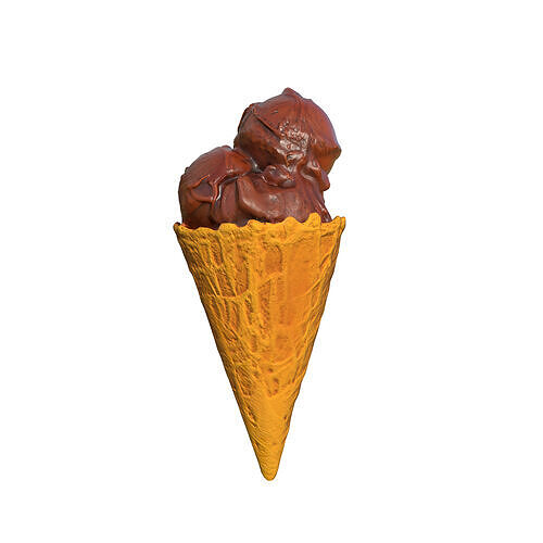 Chocolate Ice Cream Low-poly 3D model 6