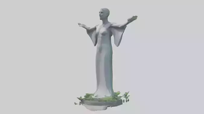 Environmental Visionary Statue model Low-poly 3D model